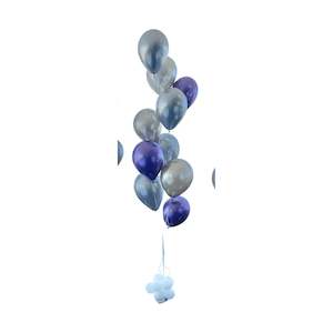 Silver and Chrome purple - helium balloon bouquet 10 regular size balloons