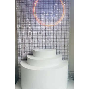All white shimmerwall hire and half moon table