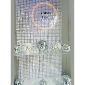 Backdrop Hire: All white shimmerwall hire and ghost table