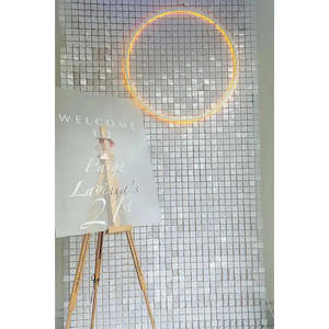 All white shimmerwall hire and welcome signage