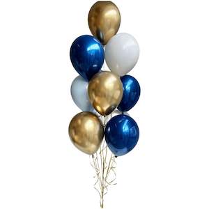 "The Blues" luxe helium balloon bouquet - inflated