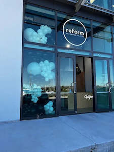 Grand opening balloon garland installed at your location