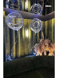 10 Led helium balloons on weights 45-50cm