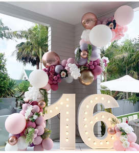 Giant 16th Light up number hire in Auckland| Sweet 16th birthday decorations