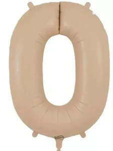 86cm Nude Number Foil Balloons (0-9) - Helium Filled