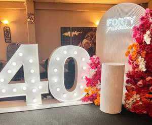 Light Up Number Hire: Ripple and giant light up number package