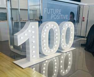 Light Up Number Hire: Giant 100 Light-Up Number Hire | 1.2m Height Auckland