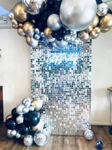 Silver let’s party shimmer wall