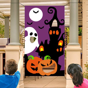 Products: Halloween Outdoor Pumpkin Print Hanging Toss Game Large Felt With 3Pcs Bean Bags Balloon Party Box
