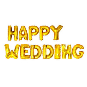 Products: 46 x 26CM HAPPY WEDDING Gold Foil Balloon Set Balloon Party Box