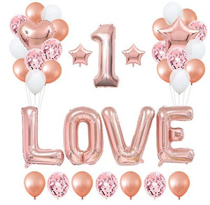 Products: LOVE Rose Gold Balloon Party Decorations Number Balloon Optional Balloon Party Box