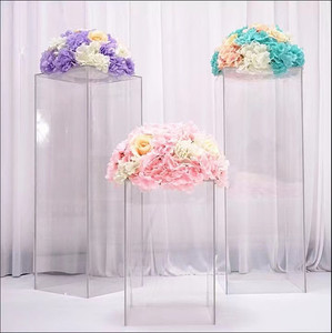 Products: Party Hire Set-40/60/80cm Acrylic Transparent Square Column 3 Pieces Balloon Party Box