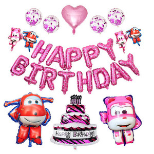 Products: Super Flying Woman Themed Happy Birthday Party Balloon Box - Pink Balloon Party Box