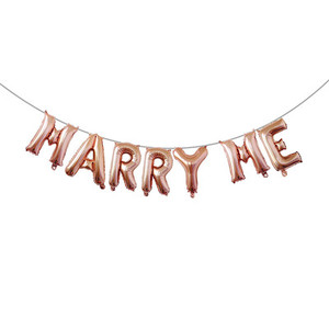 16 inch Rose Gold MARRY ME Foil Balloons Banner Balloon Party Box