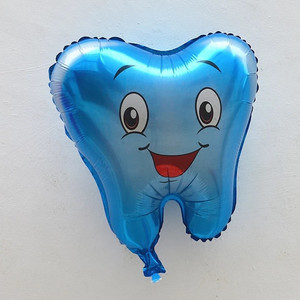 Products: 49 56cm Blue Smile Tooth Foil Balloon Balloon Party Box