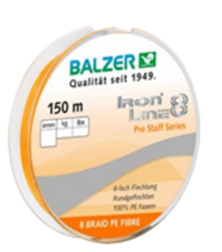 Fishing Lines: IRON LINE ORANGE 150m Braid 8 braid PE Fibre