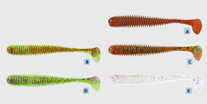 Fishing Lures: WORM PADDLER WITH PADDLE TAIL, 5CM,6 Softbaits per pack (SQUID SCENTED)