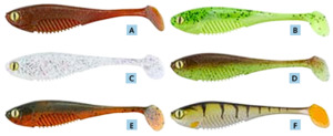 Fishing Lures: PUNKER 9CM Softbait 6 colours to choose from - UV ACTIVE - (Sinking)