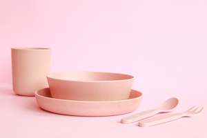 Bamboo Kids Sets: Bamboo Kids Dinner Set - Blush