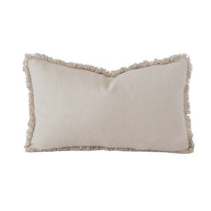 Cushions: Linen Rectangle Cushion - Pebble