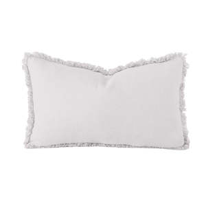 Cushions: Linen Rectangle Cushion - Silver