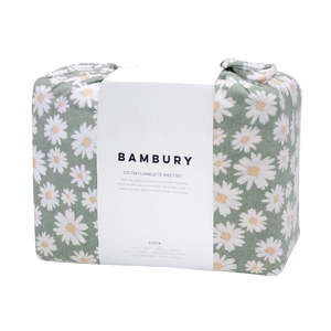 Daisy Flannelette Sheet Set - Sage