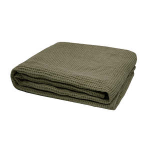Waffle Throw - Olive