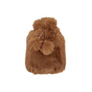 Accessories: Luxury Faux Fur Hot Water Bottle - Fawn