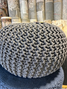 Products: Round knitted puff Luxe Persian Rugs