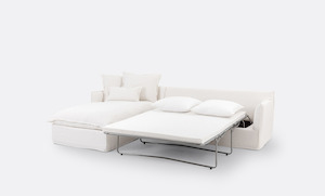 All Living: Coastal | Linen Style Slipcovered 4 Seater Sofa Bed Chaise