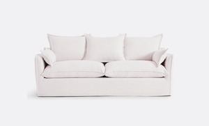 Coastal | Linen Style Slipcovered Feather 3 Seater Sofa