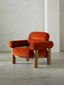 Tt23: Ives Chair in Velvet Cinnamon Orange