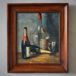 Products: French Still-Life Oil Painting of Wine Bottles