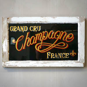 Products: Painted Glass Champagne Sign