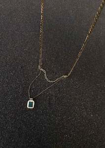 Necklaces: Anke Chain Necklace - Malachite