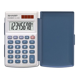 Pocket: Sharp EL-243SB Twin Power Pocket Calculator with Cover Bargain Ink