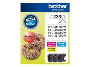 Lc233: Genuine Brother LC233 3 Colour Pack Bargain Ink