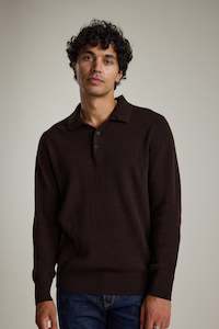 Mens Knitwear: Braxton Merino Long Sleeve Polo