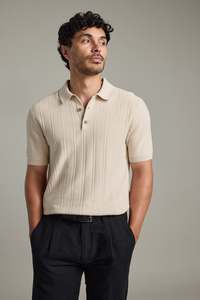 Mens Knitwear: Seaside Knitted Polo