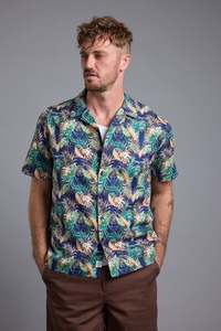 Cuban Collar Shirts: Jungle Print Cuban Shirt