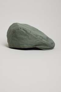 Clinton Linen Twill Flat Cap