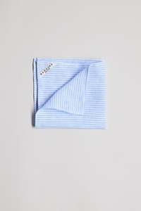Harlen Linen Stripe Pocket Square