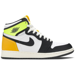 Jordan 1 Retro High White Black Volt University Gold (GS)