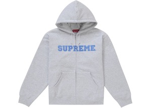 Supreme Collegiate Applique Zip Up Hooded Sweatshirt Ash Grey