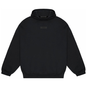 Hoodies: Fear of God Essentials Chest Logo Hoodie Jet Black/Jet Black