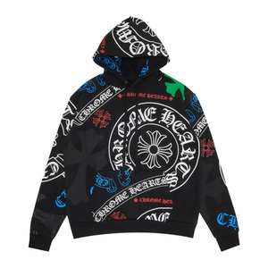 Hoodies: Chrome Hearts Stencil Hoodie Black