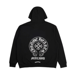 Hoodies: Chrome Hearts Malibu Exclusive Horseshoe Zip-Up Hoodie (Sleeveless Design) Black