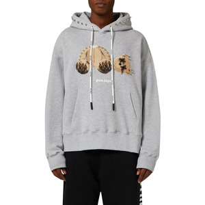Palm Angels Punk Bear Hoodie Grey