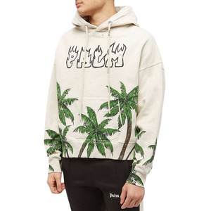 Hoodies: Palm Angels Palms & Skull Vintage Hoodie White/Green