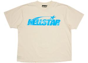T Shirts: Hellstar Classic T-shirt (Gel Print) White/Blue